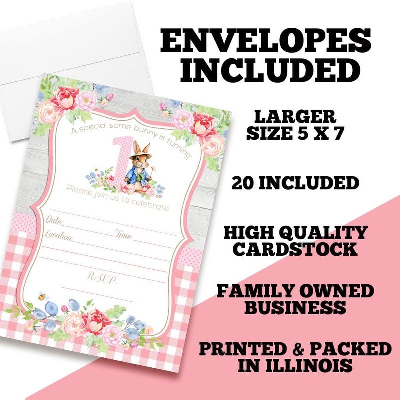 Amanda Creation Little Deer Woodland Birthday Party Invitations for Girls 20 5x7 Fill In Cards with Twenty White Envelopes by AmandaCreation - Image 2